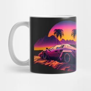 Lamborghini Countach 1974 synthwave sunset Mug